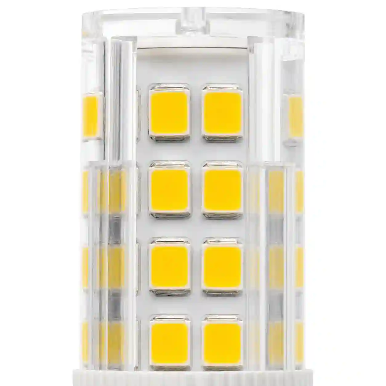 Detail LED čipů rozmístěných po délce baňky mini kukuřice